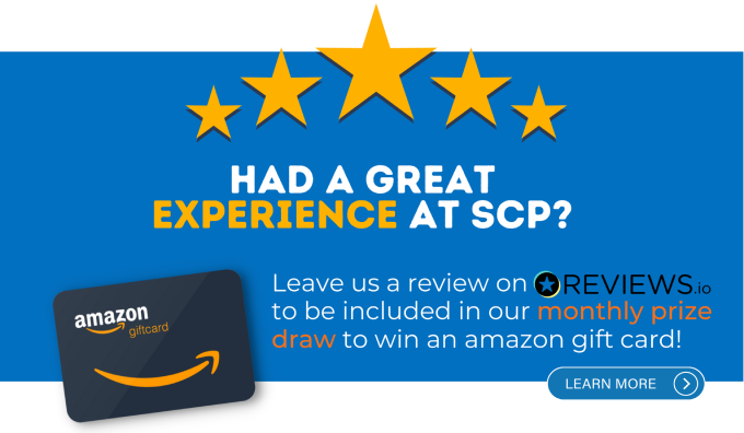 Leave us a review and you will be entered into our monthly prize draw of £20 Amazon Voucher! 