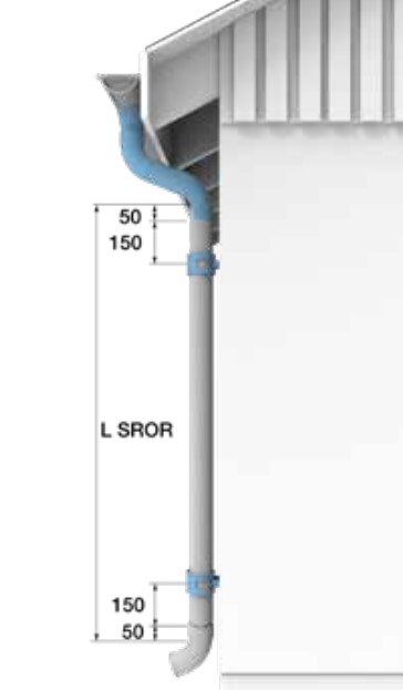 How far apart should I space my gutter and downpipe brackets?