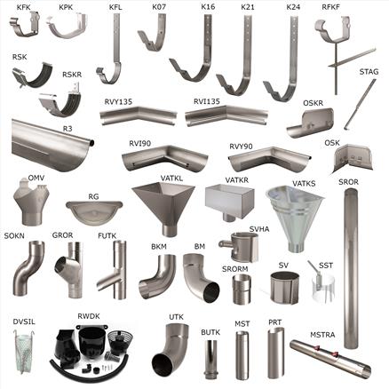Lindab Guttering Arranged Galvanised