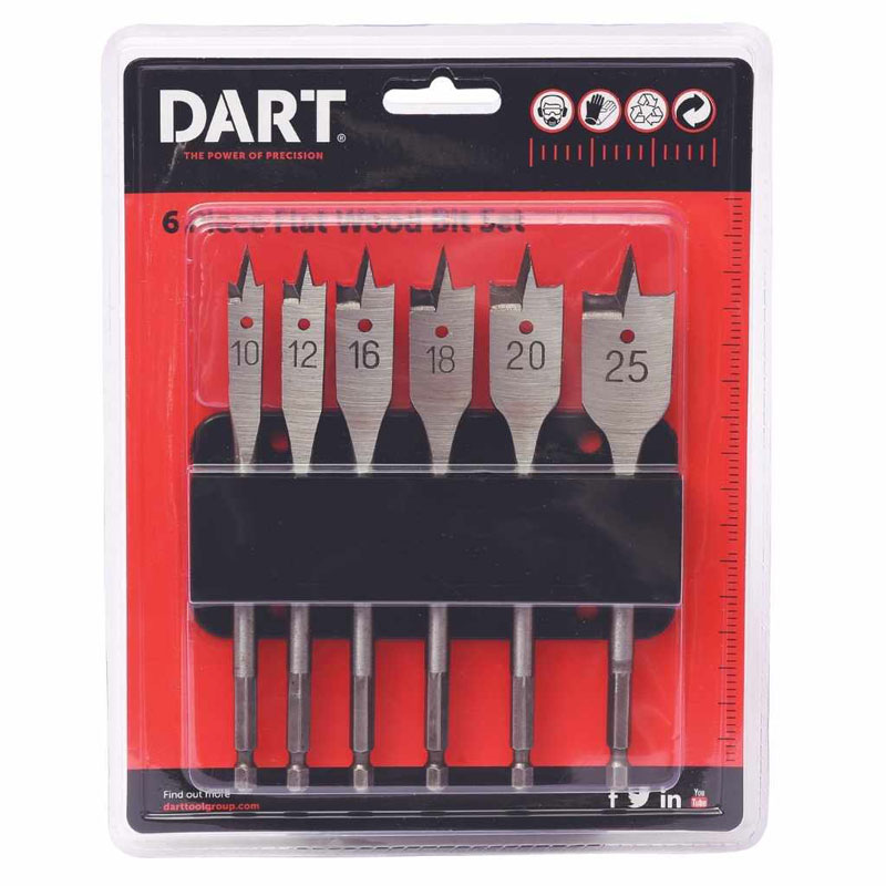 Dart 6 Piece Flat Bit Set