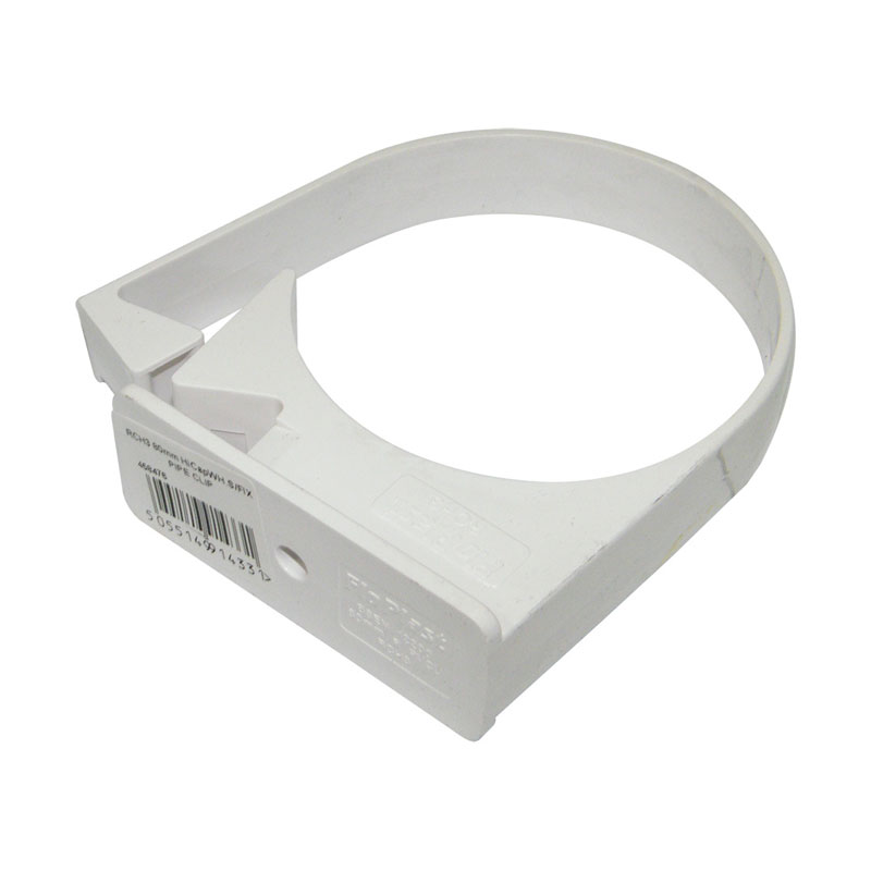 80mm Pipe Clip Single Fix White  Rch3