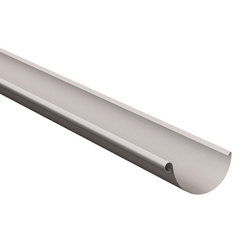 Lindab Silver Metallic Half Round Gutter 3m R 100mm