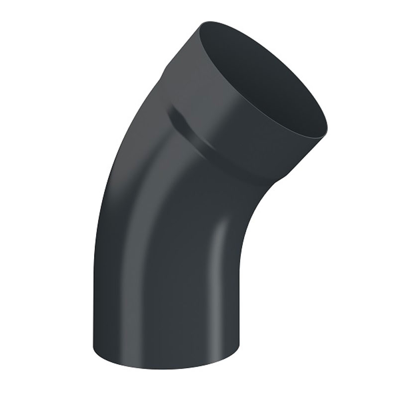 Lindab Anthracite 7016  45 Pipe Bend With Socket BM45 75mm