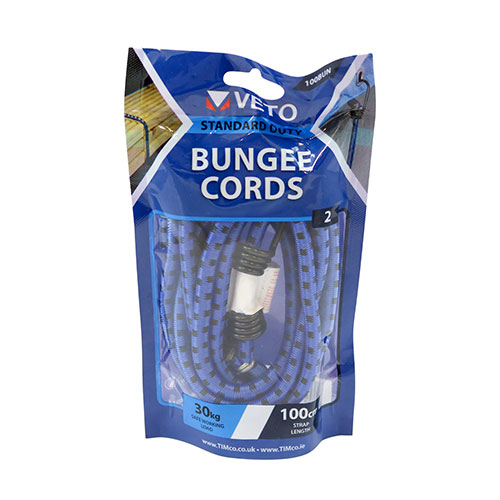 Bungee Cords - Standard 8mm x100Cm Twin Pk