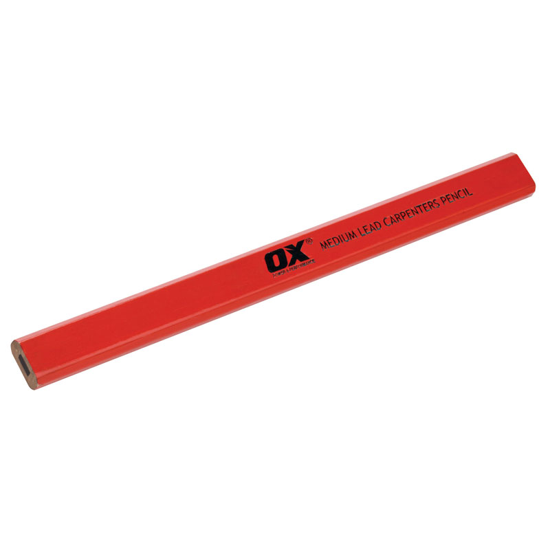 Ox Medium Lead Carpenter'S Pencils Red 10P