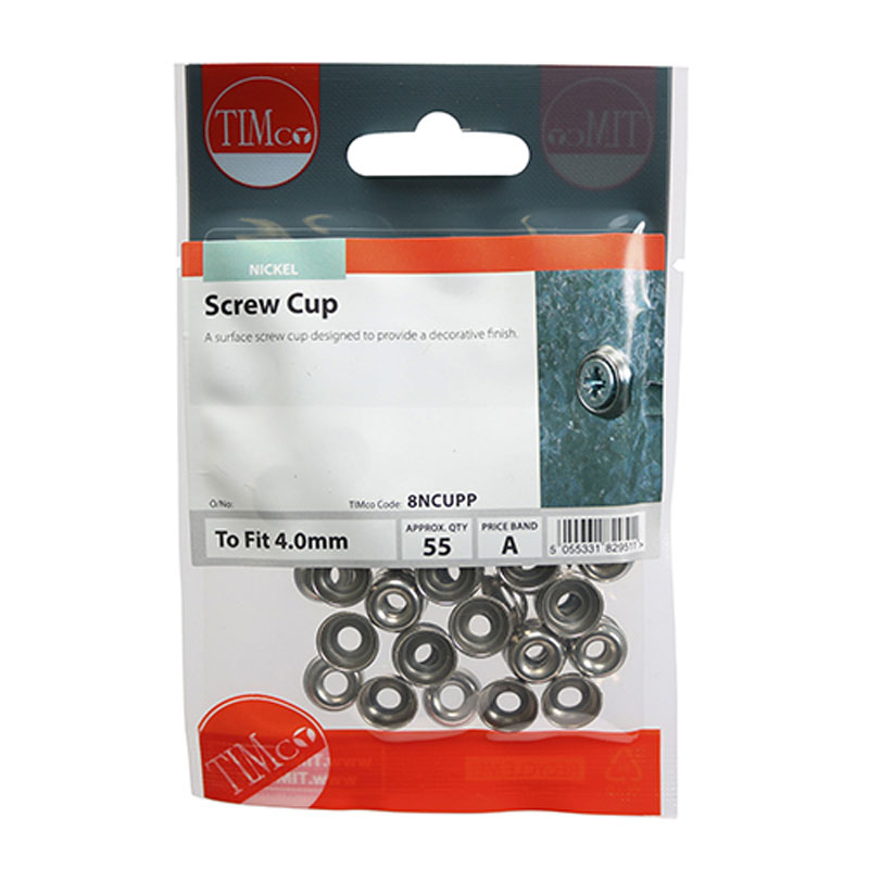 Nickel Surface Screw Cups 8mm