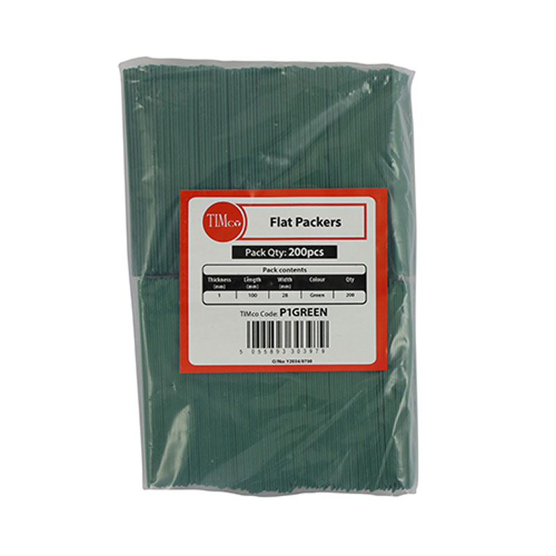 1x100 x28mm Flat Packers - Green (200)