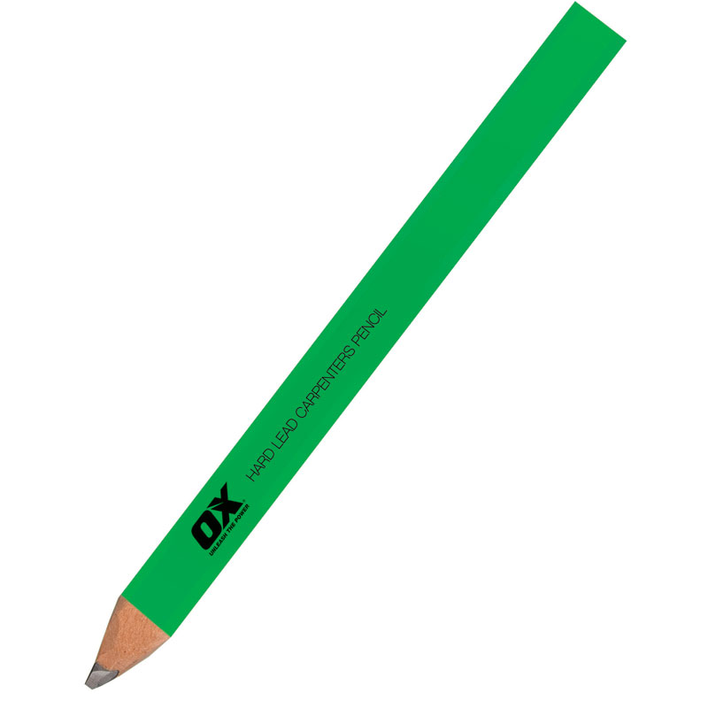Ox Hard Lead Carpenter'S Pencils Green 10P